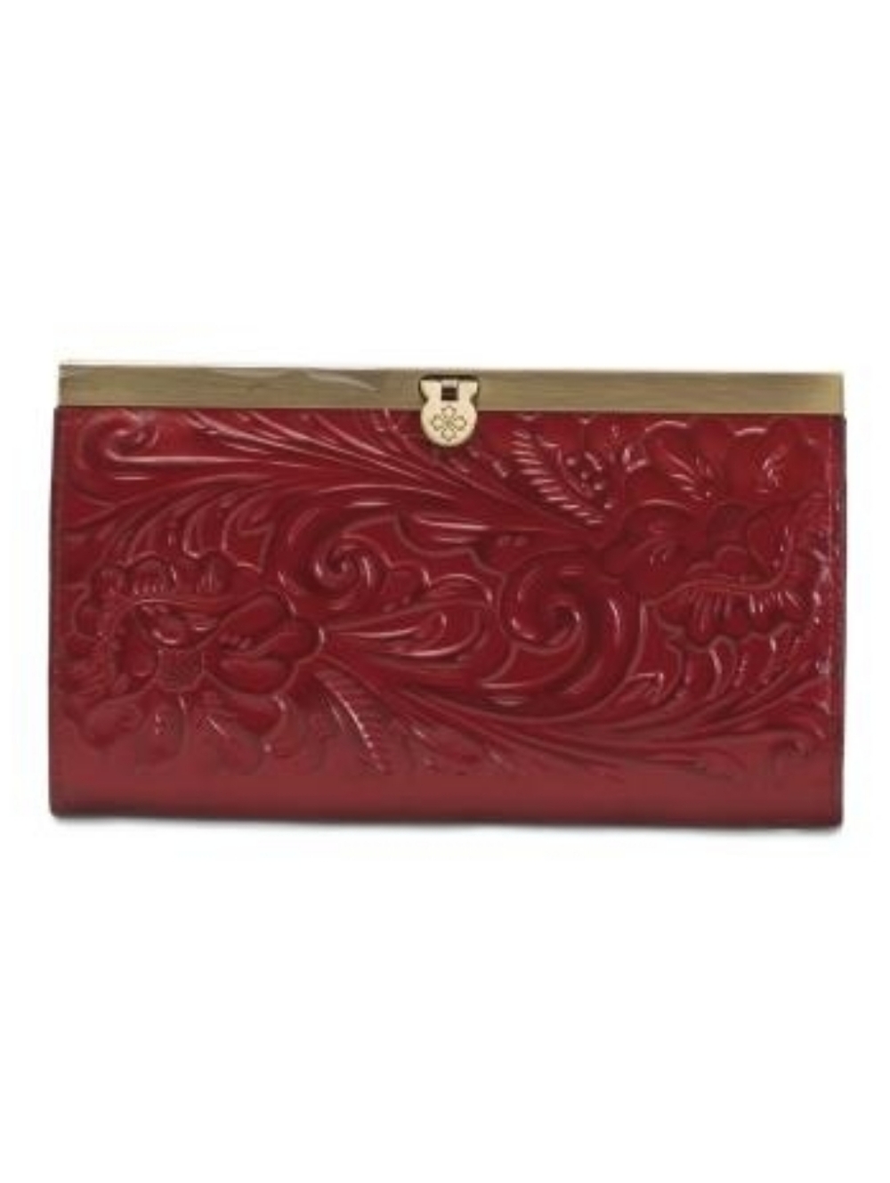 Patricia Nash Cauchy Framed Tooled Lava Leather Wallet